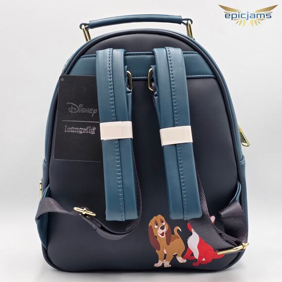 Loungefly Disney Fox and the Hound Splash Blue Mini Backpack Bag New - Picture 5 of 6